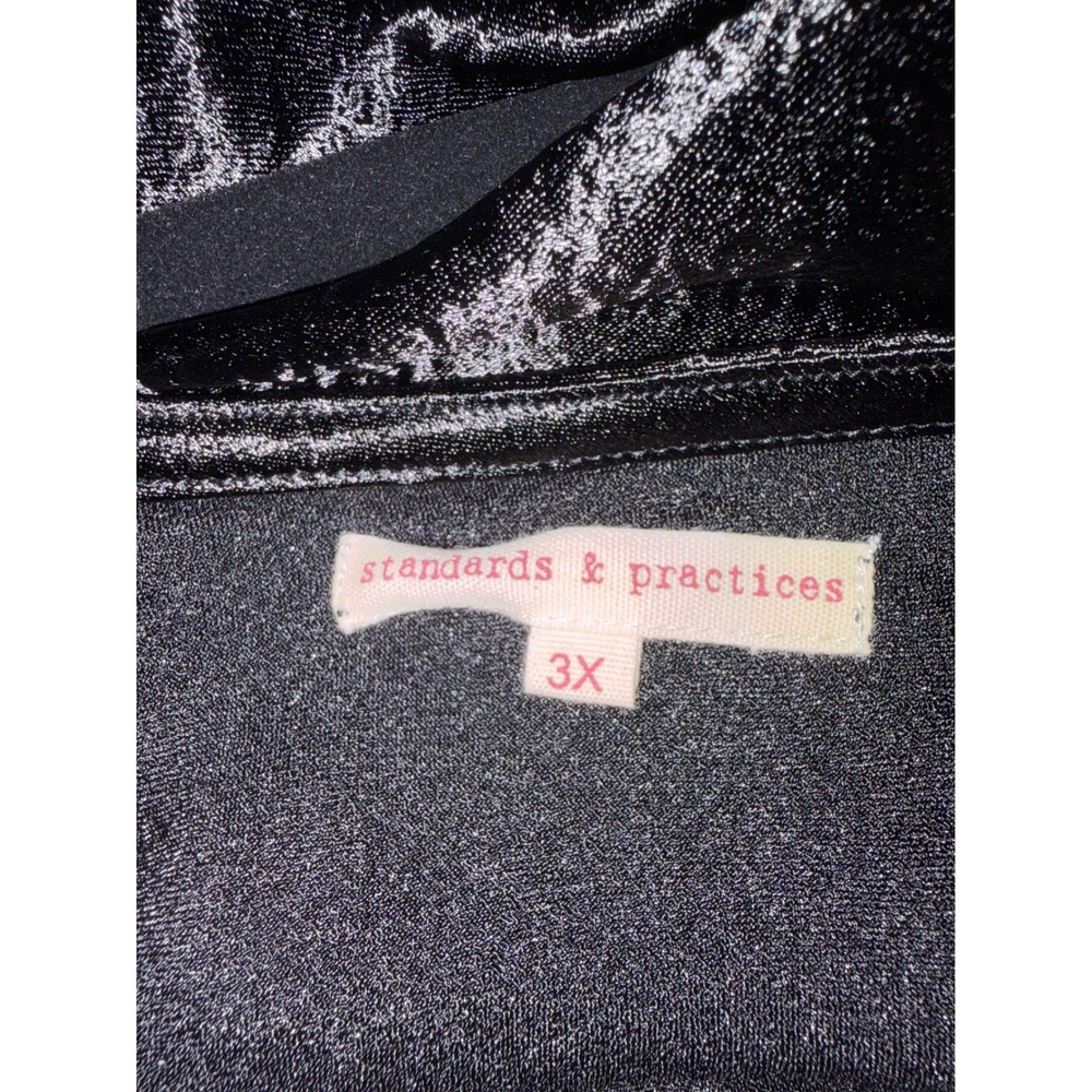 Standards & Practices Black Satin Cowl Neck Slip Midi Dress 3X - Picture 8 of 14